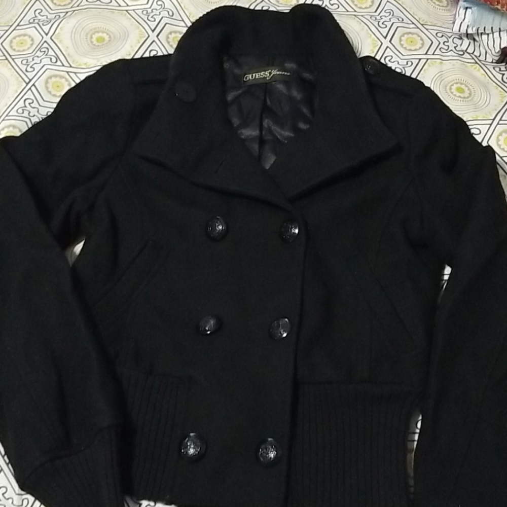 Guess Jean's black bomber jacket double breasted